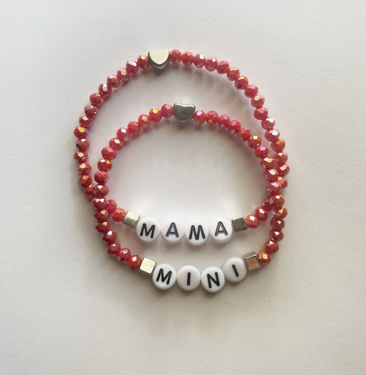 Mama + Mini Coral Bracelet Set